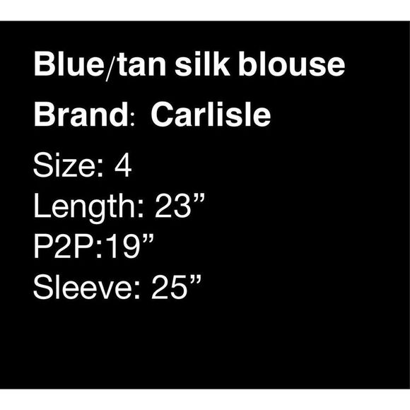 Carlisle blue/tan silk blouse - Picture 7 of 11